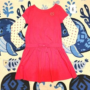 Gymboree Girl's sz 6 Dark Pink Casual Long Polka Dot Sleeve Dress